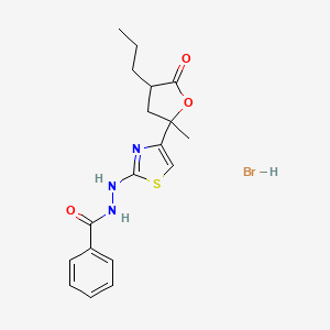 molecular formula C18H22BrN3O3S B5218106 N'-[4-(2-methyl-5-oxo-4-propyltetrahydro-2-furanyl)-1,3-thiazol-2-yl]benzohydrazide hydrobromide 
