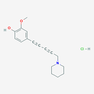 molecular formula C17H20ClNO2 B5218138 2-methoxy-4-[5-(1-piperidinyl)-1,3-pentadiyn-1-yl]phenol hydrochloride 