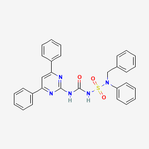 molecular formula C30H25N5O3S B5218150 N-benzyl-N'-{[(4,6-diphenyl-2-pyrimidinyl)amino]carbonyl}-N-phenylsulfamide 