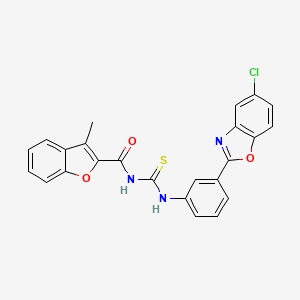 molecular formula C24H16ClN3O3S B5218169 N-({[3-(5-chloro-1,3-benzoxazol-2-yl)phenyl]amino}carbonothioyl)-3-methyl-1-benzofuran-2-carboxamide 