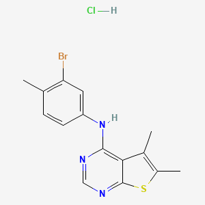 molecular formula C15H15BrClN3S B5218173 N-(3-bromo-4-methylphenyl)-5,6-dimethylthieno[2,3-d]pyrimidin-4-amine hydrochloride 