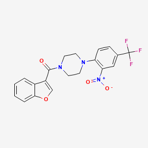 molecular formula C20H16F3N3O4 B5218206 1-(1-benzofuran-3-ylcarbonyl)-4-[2-nitro-4-(trifluoromethyl)phenyl]piperazine 