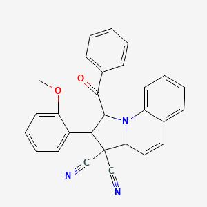 molecular formula C28H21N3O2 B5218218 1-benzoyl-2-(2-methoxyphenyl)-1,2-dihydropyrrolo[1,2-a]quinoline-3,3(3aH)-dicarbonitrile 