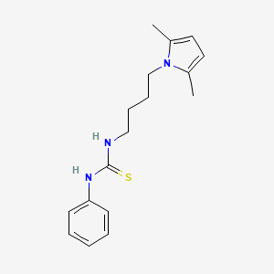 molecular formula C17H23N3S B5218253 N-[4-(2,5-dimethyl-1H-pyrrol-1-yl)butyl]-N'-phenylthiourea 