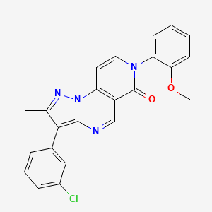 molecular formula C23H17ClN4O2 B5218256 3-(3-chlorophenyl)-7-(2-methoxyphenyl)-2-methylpyrazolo[1,5-a]pyrido[3,4-e]pyrimidin-6(7H)-one 
