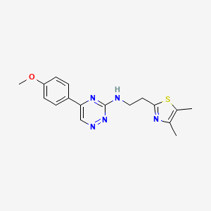 molecular formula C17H19N5OS B5218267 N-[2-(4,5-dimethyl-1,3-thiazol-2-yl)ethyl]-5-(4-methoxyphenyl)-1,2,4-triazin-3-amine 