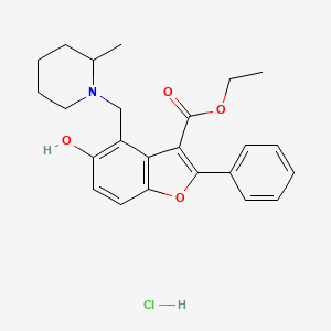 molecular formula C24H28ClNO4 B5218277 ethyl 5-hydroxy-4-[(2-methyl-1-piperidinyl)methyl]-2-phenyl-1-benzofuran-3-carboxylate hydrochloride 