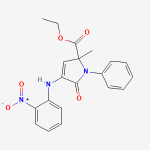 molecular formula C20H19N3O5 B5218289 ethyl 2-methyl-4-[(2-nitrophenyl)amino]-5-oxo-1-phenyl-2,5-dihydro-1H-pyrrole-2-carboxylate 