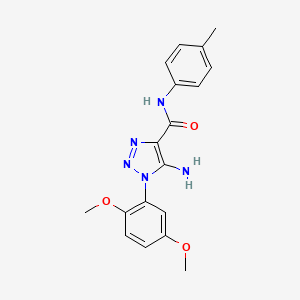molecular formula C18H19N5O3 B5218293 5-amino-1-(2,5-dimethoxyphenyl)-N-(4-methylphenyl)-1H-1,2,3-triazole-4-carboxamide 