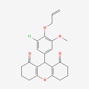 molecular formula C23H23ClO5 B5218295 9-[4-(allyloxy)-3-chloro-5-methoxyphenyl]-3,4,5,6,7,9-hexahydro-1H-xanthene-1,8(2H)-dione 