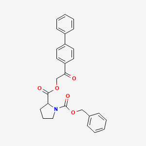molecular formula C27H25NO5 B5218317 1-benzyl 2-[2-(4-biphenylyl)-2-oxoethyl] 1,2-pyrrolidinedicarboxylate 