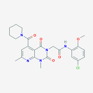 molecular formula C24H26ClN5O5 B5218338 N-(5-chloro-2-methoxyphenyl)-2-[1,7-dimethyl-2,4-dioxo-5-(1-piperidinylcarbonyl)-1,4-dihydropyrido[2,3-d]pyrimidin-3(2H)-yl]acetamide 