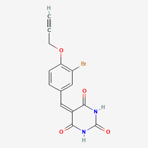 molecular formula C14H9BrN2O4 B5218356 5-[3-bromo-4-(2-propyn-1-yloxy)benzylidene]-2,4,6(1H,3H,5H)-pyrimidinetrione 