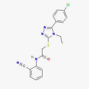 2-{[5-(4-chlorophenyl)-4-ethyl-4H-1,2,4-triazol-3-yl]thio}-N-(2-cyanophenyl)acetamide
