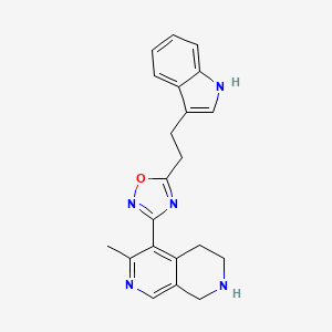 molecular formula C21H21N5O B5218384 5-{5-[2-(1H-indol-3-yl)ethyl]-1,2,4-oxadiazol-3-yl}-6-methyl-1,2,3,4-tetrahydro-2,7-naphthyridine trifluoroacetate 