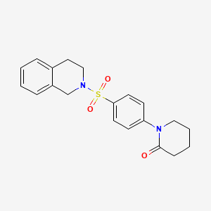molecular formula C20H22N2O3S B5218388 1-[4-(3,4-dihydro-2(1H)-isoquinolinylsulfonyl)phenyl]-2-piperidinone 