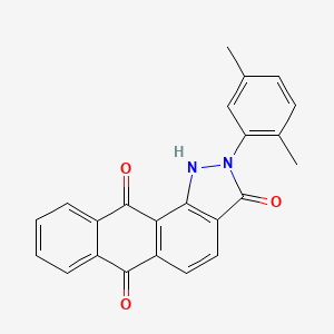 molecular formula C23H16N2O3 B5218406 2-(2,5-dimethylphenyl)-1H-naphtho[2,3-g]indazole-3,6,11(2H)-trione 