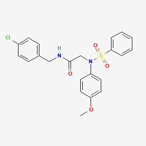 molecular formula C22H21ClN2O4S B5218408 N~1~-(4-chlorobenzyl)-N~2~-(4-methoxyphenyl)-N~2~-(phenylsulfonyl)glycinamide 