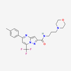molecular formula C22H24F3N5O2 B5218419 5-(4-methylphenyl)-N-[3-(4-morpholinyl)propyl]-7-(trifluoromethyl)pyrazolo[1,5-a]pyrimidine-2-carboxamide 