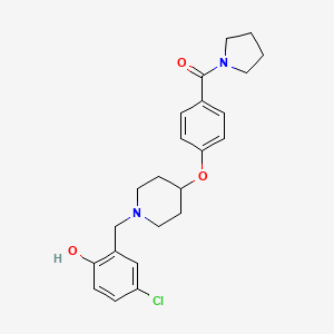 molecular formula C23H27ClN2O3 B5218442 4-chloro-2-({4-[4-(1-pyrrolidinylcarbonyl)phenoxy]-1-piperidinyl}methyl)phenol 
