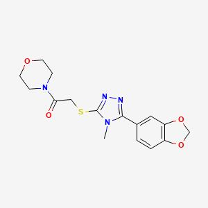 molecular formula C16H18N4O4S B5218446 4-({[5-(1,3-benzodioxol-5-yl)-4-methyl-4H-1,2,4-triazol-3-yl]thio}acetyl)morpholine 