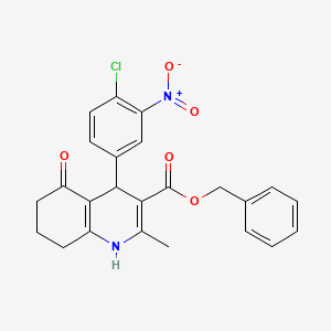 molecular formula C24H21ClN2O5 B5218447 benzyl 4-(4-chloro-3-nitrophenyl)-2-methyl-5-oxo-1,4,5,6,7,8-hexahydro-3-quinolinecarboxylate 
