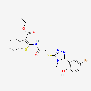 ethyl 2-[({[5-(5-bromo-2-hydroxyphenyl)-4-methyl-4H-1,2,4-triazol-3-yl]thio}acetyl)amino]-4,5,6,7-tetrahydro-1-benzothiophene-3-carboxylate