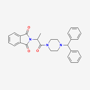 molecular formula C28H27N3O3 B5218457 2-{2-[4-(diphenylmethyl)-1-piperazinyl]-1-methyl-2-oxoethyl}-1H-isoindole-1,3(2H)-dione 