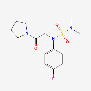 molecular formula C14H20FN3O3S B5218468 N-(4-fluorophenyl)-N',N'-dimethyl-N-[2-oxo-2-(1-pyrrolidinyl)ethyl]sulfamide 
