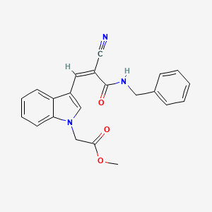 molecular formula C22H19N3O3 B5218525 methyl {3-[3-(benzylamino)-2-cyano-3-oxo-1-propen-1-yl]-1H-indol-1-yl}acetate 