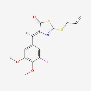 molecular formula C15H14INO3S2 B5218545 2-(allylthio)-4-(3-iodo-4,5-dimethoxybenzylidene)-1,3-thiazol-5(4H)-one 