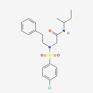 molecular formula C20H25ClN2O3S B5218561 N~1~-(sec-butyl)-N~2~-[(4-chlorophenyl)sulfonyl]-N~2~-(2-phenylethyl)glycinamide 