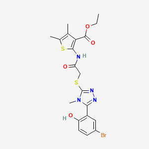 molecular formula C20H21BrN4O4S2 B5218572 ethyl 2-[({[5-(5-bromo-2-hydroxyphenyl)-4-methyl-4H-1,2,4-triazol-3-yl]thio}acetyl)amino]-4,5-dimethyl-3-thiophenecarboxylate 