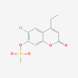 molecular formula C12H11ClO5S B5218588 6-chloro-4-ethyl-2-oxo-2H-chromen-7-yl methanesulfonate 