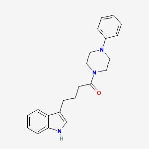 molecular formula C22H25N3O B5218644 3-[4-oxo-4-(4-phenyl-1-piperazinyl)butyl]-1H-indole 