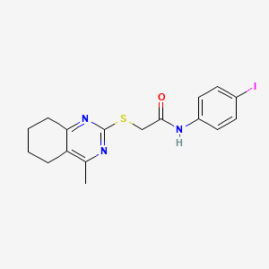 molecular formula C17H18IN3OS B5218651 N-(4-iodophenyl)-2-[(4-methyl-5,6,7,8-tetrahydro-2-quinazolinyl)thio]acetamide 