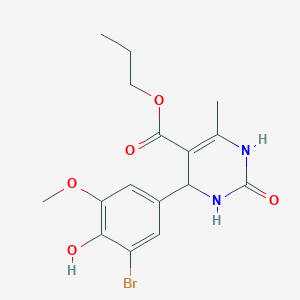 molecular formula C16H19BrN2O5 B5218671 propyl 4-(3-bromo-4-hydroxy-5-methoxyphenyl)-6-methyl-2-oxo-1,2,3,4-tetrahydro-5-pyrimidinecarboxylate 