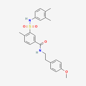 molecular formula C25H28N2O4S B5218676 3-{[(3,4-dimethylphenyl)amino]sulfonyl}-N-[2-(4-methoxyphenyl)ethyl]-4-methylbenzamide 
