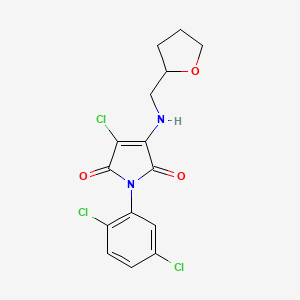 molecular formula C15H13Cl3N2O3 B5218685 3-chloro-1-(2,5-dichlorophenyl)-4-[(tetrahydro-2-furanylmethyl)amino]-1H-pyrrole-2,5-dione 