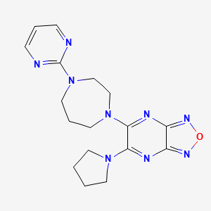 molecular formula C17H21N9O B5218689 5-[4-(2-pyrimidinyl)-1,4-diazepan-1-yl]-6-(1-pyrrolidinyl)[1,2,5]oxadiazolo[3,4-b]pyrazine 