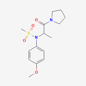 molecular formula C15H22N2O4S B5218724 N-(4-methoxyphenyl)-N-[1-methyl-2-oxo-2-(1-pyrrolidinyl)ethyl]methanesulfonamide 