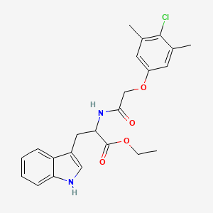 molecular formula C23H25ClN2O4 B5218735 ethyl N-[(4-chloro-3,5-dimethylphenoxy)acetyl]tryptophanate 