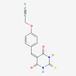 molecular formula C14H10N2O3S B5218769 5-[4-(2-propyn-1-yloxy)benzylidene]-2-thioxodihydro-4,6(1H,5H)-pyrimidinedione 