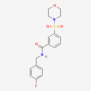 molecular formula C18H19FN2O4S B5218783 N-(4-fluorobenzyl)-3-(4-morpholinylsulfonyl)benzamide 