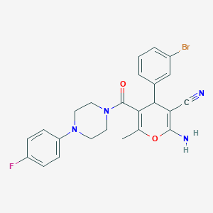 molecular formula C24H22BrFN4O2 B5218827 2-amino-4-(3-bromophenyl)-5-{[4-(4-fluorophenyl)-1-piperazinyl]carbonyl}-6-methyl-4H-pyran-3-carbonitrile 
