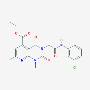 molecular formula C20H19ClN4O5 B5218832 ethyl 3-{2-[(3-chlorophenyl)amino]-2-oxoethyl}-1,7-dimethyl-2,4-dioxo-1,2,3,4-tetrahydropyrido[2,3-d]pyrimidine-5-carboxylate 