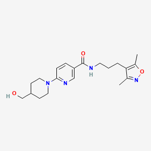 molecular formula C20H28N4O3 B5218838 N-[3-(3,5-dimethyl-4-isoxazolyl)propyl]-6-[4-(hydroxymethyl)-1-piperidinyl]nicotinamide 
