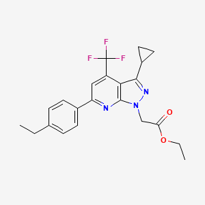molecular formula C22H22F3N3O2 B5218857 ethyl [3-cyclopropyl-6-(4-ethylphenyl)-4-(trifluoromethyl)-1H-pyrazolo[3,4-b]pyridin-1-yl]acetate 