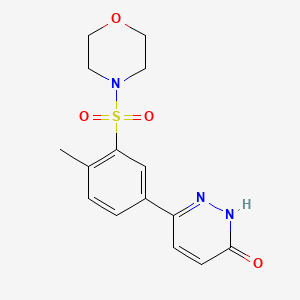 molecular formula C15H17N3O4S B5218859 6-[4-methyl-3-(4-morpholinylsulfonyl)phenyl]-3(2H)-pyridazinone 