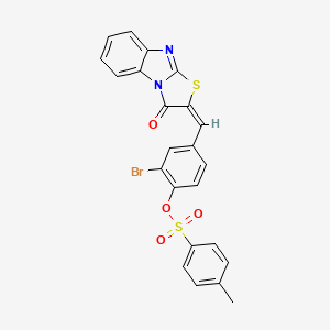 2-bromo-4-[(3-oxo[1,3]thiazolo[3,2-a]benzimidazol-2(3H)-ylidene)methyl]phenyl 4-methylbenzenesulfonate